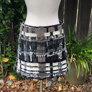Alice and Olivia super cool braided “rag” skirt